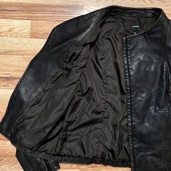 Dark Brown/Black Womens Leather Jacket | Great Condition, Medium, EXPRESS - Picture 6 of 9
